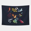 Cute Fish Under The Ocean Tapestry Official Subnautica Merch