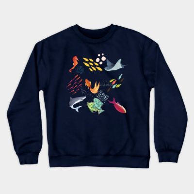 Cute Fish Under The Ocean Crewneck Sweatshirt Official Subnautica Merch