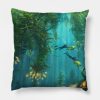 Exploring The Kelp Forest Throw Pillow Official Subnautica Merch