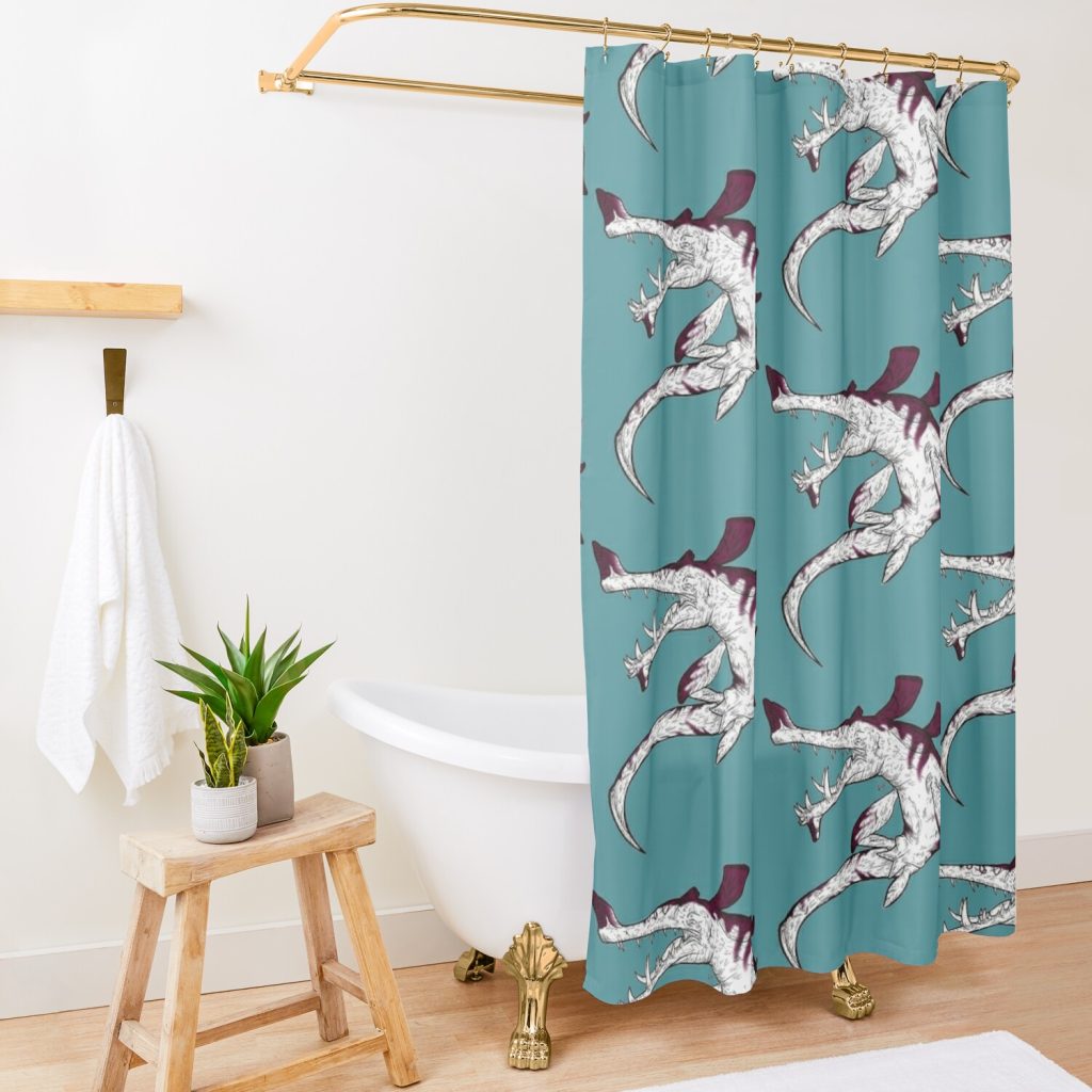 Subnautica Stalker Shower Curtain Official Subnautica Merch